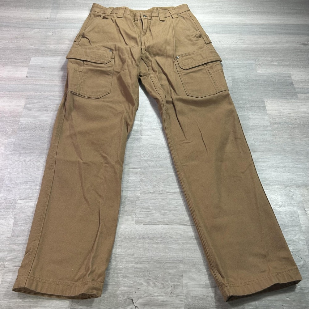 Duluth Trading Co Pants Mens 36x36 Brown Canvas Cargo Straight Leg Workwear